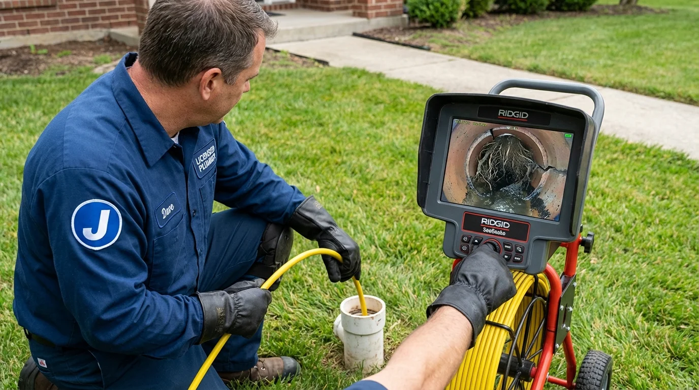Sewer camera inspection being performed by Johns Plumbing LLC in Redmond